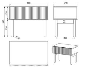 Table de chevet NOLIE Chêne - Chêne clair - Hauteur : 40 cm