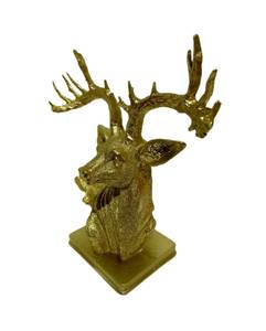 Skulptur Hirsch Gold Gold - Kunststoff - Stein - 27 x 33 x 13 cm