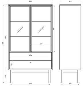 Vitrine OLAR Esche Schwarz Dekor - Schwarz