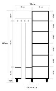 Eingangsmöbel Dgaldiol Braun - Holzwerkstoff - 36 x 194 x 90 cm