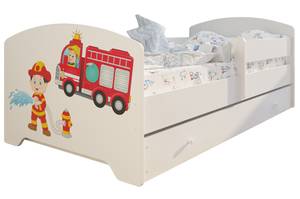 Kinderbett Lukas Rot - Weiß - 80 x 160 cm