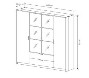 Schrank MELTON Braun - Grau - Holzwerkstoff - 224 x 210 x 59 cm