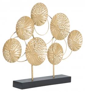 Paneel mit Blumen Gold - Metall - 7 x 43 x 56 cm