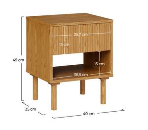 Table de chevet Inès Marron - Bois massif - 40 x 49 x 35 cm