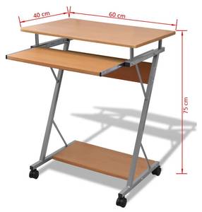 Schreibtische 290562 Braun - Holzwerkstoff - Metall - 60 x 74 x 40 cm