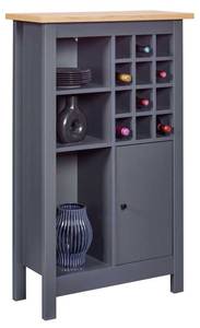 Etagère Nellina Gris - En partie en bois massif - 77 x 125 x 33 cm