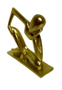 Skulptur Denkender Gold Gold - Kunststoff - Stein - 28 x 36 x 7 cm