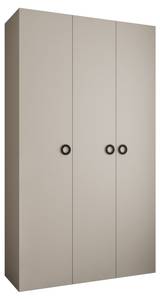 Drehtürenschrank Como 1 Beige - Schwarz - Hellgrau - 140 x 40 cm