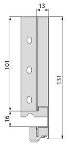 Vertex Schublade 40 kg Höhe 131 mm Grau - Metall - 20 x 6 x 33 cm