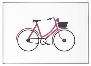 3D Acryl Wandbild Mein Fahrrad und Ich Schwarz - Pink - Glas - Kunststoff - 50 x 70 x 3 cm