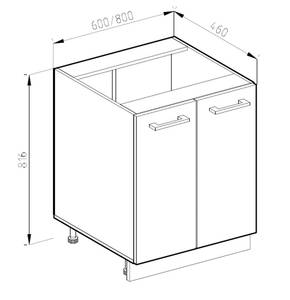 Unterschrank R-Line 60cm Sonoma/Weiß Braun - Weiß