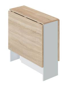 Table dépliable en 3 dimensions - H78 cm Blanc - Bois manufacturé - Matière plastique - 77 x 78 x 31 cm