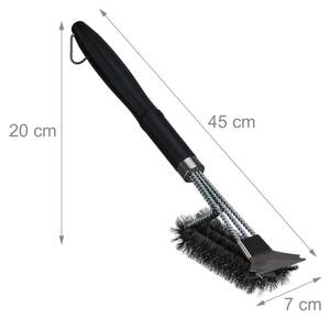 Lot de 2 brosses à barbecue Noir - Argenté - Métal - Matière plastique - 45 x 20 x 7 cm