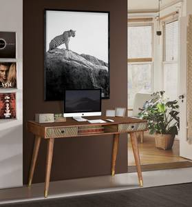Schreibtisch Braun - Massivholz - 50 x 76 x 130 cm