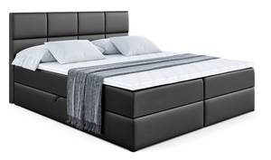 Boxspringbett ARDENI Hochglanz Schwarz - Breite: 180 cm - H4