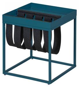 Couchtisch aus blau lackiertem Metall Blau - Metall - 35 x 35 x 40 cm