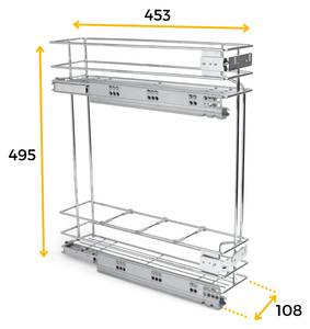 Flaschenregal  Supra Grau - Metall - 46 x 54 x 18 cm