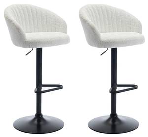 Tabouret de bar DORALIZ Lot de 2 Blanc - Textile - 52 x 105 x 54 cm