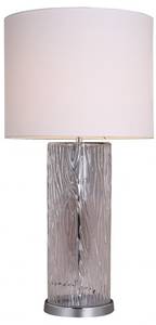 Lampe à poser verre abat-jour beige LISA Beige - Verre - 35 x 73 x 35 cm