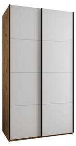 Armoire Lux 1 Noir - Imitation chêne - Blanc - Largeur : 140 cm