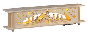 Weihnachtslandschaft Holz LED warmweiß Braun - Holzwerkstoff - 57 x 13 x 10 cm