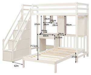 Kinder Etagenbett AKOVEDE1 Weiß - Massivholz - 204 x 175 x 204 cm