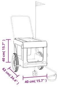 Fahrradanhänger Hund 3028772-2 Rot - 55 x 53 x 120 cm