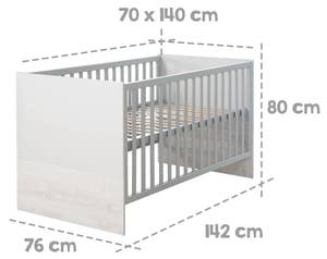 Set de chambre bébé Maren II 2 pcs Gris - Bois manufacturé