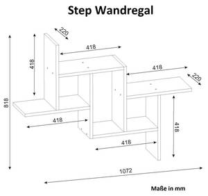 Wandregal  Step Walnuss Braun - Holzwerkstoff - 107 x 81 x 22 cm
