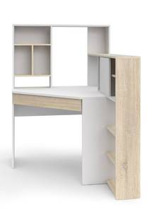 Schreibtisch Fula Weiß - Holz teilmassiv - 138 x 141 x 102 cm