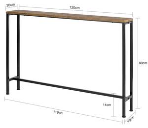 Table Console FSB19-XL-N Marron - Hauteur : 80 cm