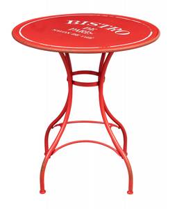 Table Bistro de Paris Rouge - Métal - 72 x 75 x 72 cm