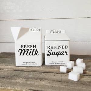 Zuckerdose Carton Jar Sugar Schwarz - Weiß - Porzellan - Stein - 7 x 10 x 7 cm