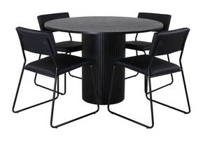 Essgruppe Bianca 19 Schwarz - Massivholz - 110 x 74 x 110 cm