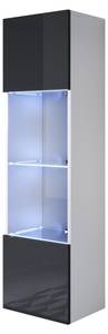 Vitrine Luke V6 Noir - Blanc - Hauteur : 165 cm