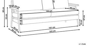 3-Sitzer Sofa AKRANES Schwarz - Grau - Hellgrau - Eiche Dunkel