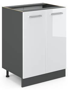 Meuble bas de cuisine R-Line 34904 Anthracite - Blanc brillant