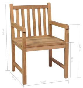 Garten-Essgruppe 3007530-4 (5-teilig) Braun - Massivholz - Holzart/Dekor - 80 x 77 x 80 cm