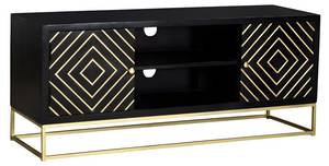 Banc TV PRISMIN Noir - Bois manufacturé - 40 x 55 x 130 cm