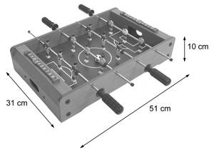 Mini Fußballkicker J68+Zubehör Holz Braun - Holzwerkstoff - Metall - Kunststoff - Holz teilmassiv - 31 x 10 x 51 cm