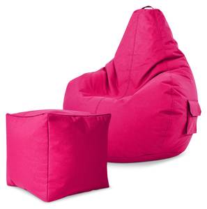 2er Set Sitzsack + Hocker "Cozy+Cube" Pink