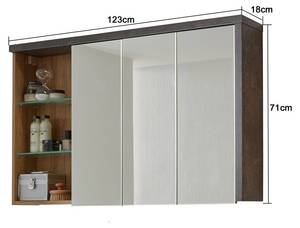 Spiegelschrank Bay Braun - Holz teilmassiv - 123 x 71 x 18 cm