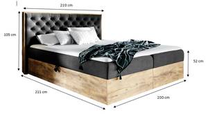 Boxspringbett TERRIE 200cm SR100 Schwarz