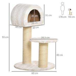 Katzenkratzbaum D30-428 Holzwerkstoff - 60 x 93 x 60 cm