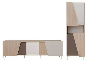 Wohnzimmer Set VISTE 2-teilig Beige - Weiß - Holzwerkstoff - 240 x 189 x 40 cm