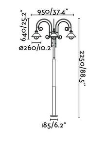 Nautica Lampadaire Marron - Verre - 95 x 225 x 95 cm