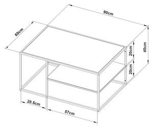 Table basse Solund Orange - 90 x 45 x 60 cm