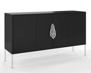 Kommode Skandica Merlin Schwarz - Silber - Holzwerkstoff - 138 x 79 x 40 cm