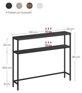 Konsolentisch Benson Schwarz - Holzwerkstoff - 20 x 81 x 100 cm