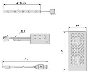 LED-Strip mit Fernbedienung Octans Kunststoff - 12 x 4 x 14 cm